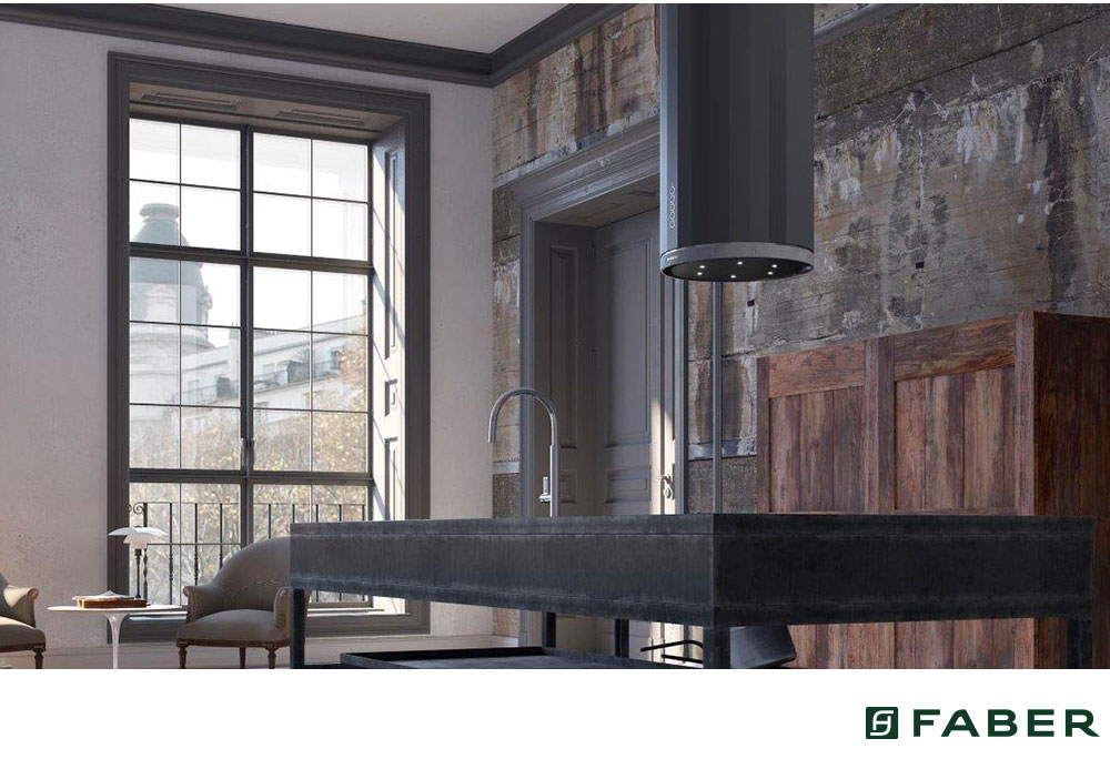 Εικόνα της Απορροφητήρας Faber Corinthia Isola DGC A37  Dark Grey Οροφής