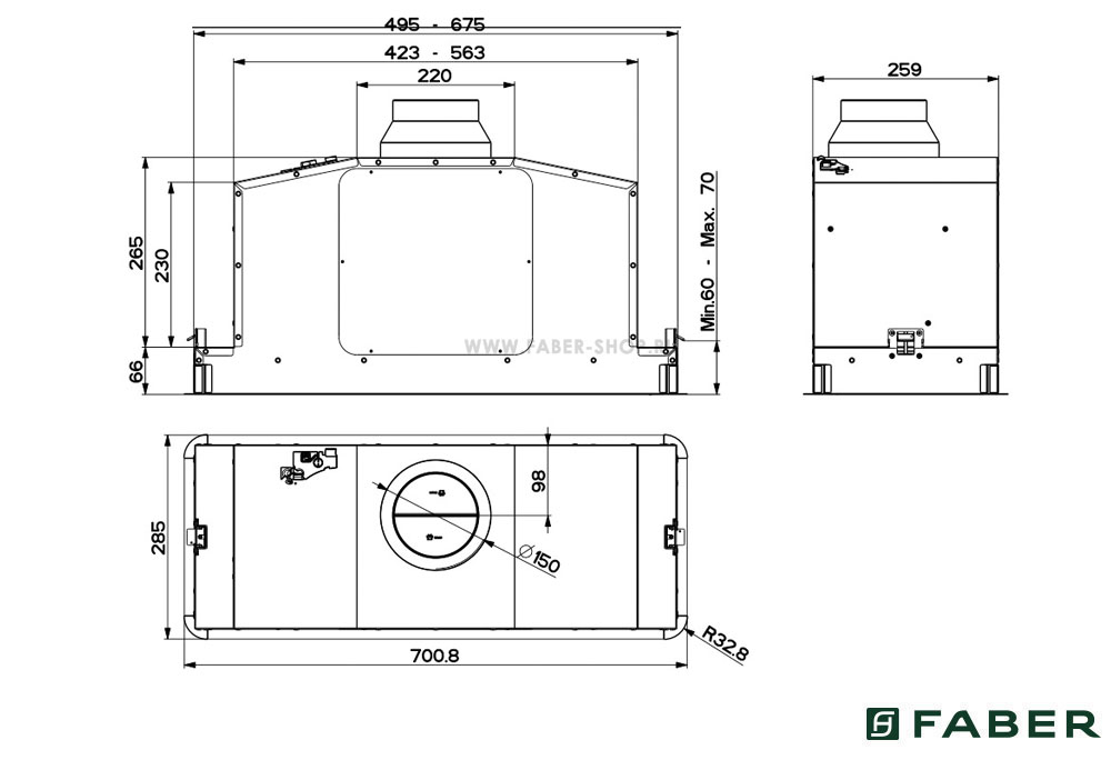 Εικόνα της Απορροφητήρας Faber In-Light EVO X A52  Inox 52cm