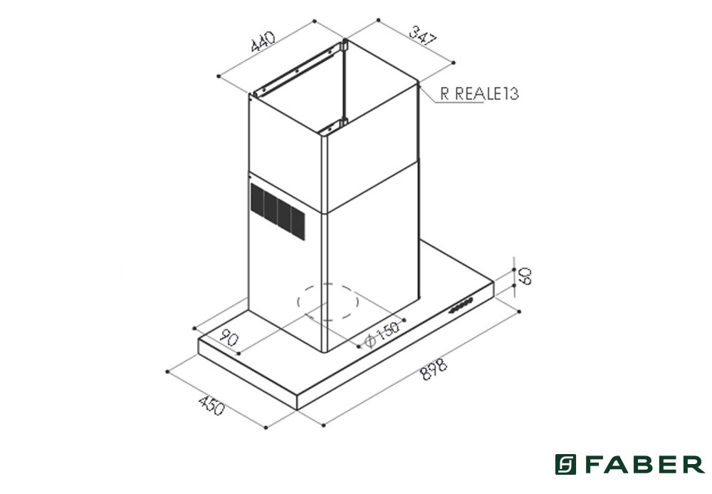 Εικόνα της Απορροφητήρας Faber Luft X A90 Καμινάδα 90cm Inox