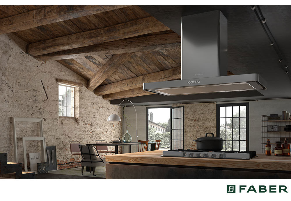 Εικόνα της Απορροφητήρας Faber T-Light Isola WH MATT A100  Λευκός Οροφής 100cm