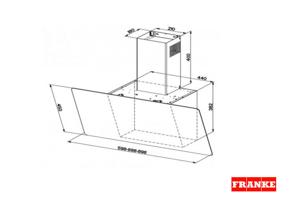 Εικόνα της Απορροφητήρας Franke Evo II FPJ 615 V BK/SS Μαύρος Καμινάδα 60cm 3104001004