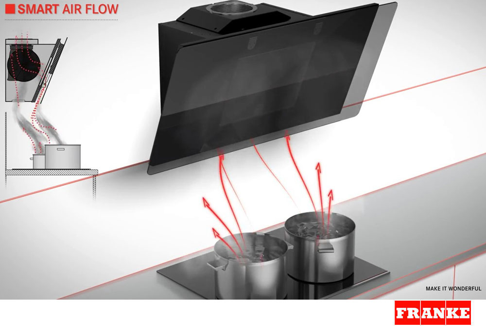 Εικόνα της Απορροφητήρας Franke Evo II FPJ 615 V BK/SS Μαύρος Καμινάδα 60cm 3104001004