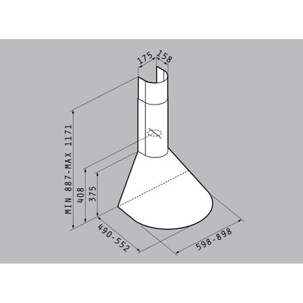 Εικόνα της Απορροφητήρας Pyramis Καμινάδα Στρόγγυλη 90cm 065017901