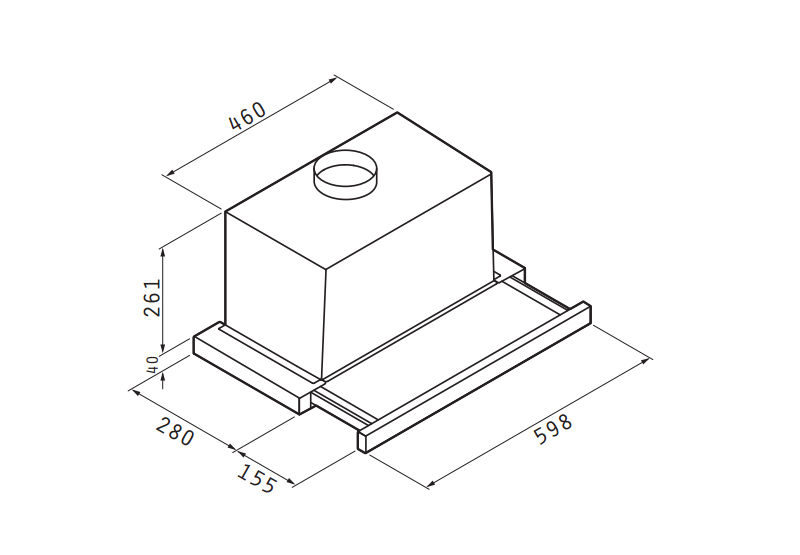 Εικόνα της Απορροφητήρας Pyramis Συρόμενος Turbo 60cm Essential Inox 065017502