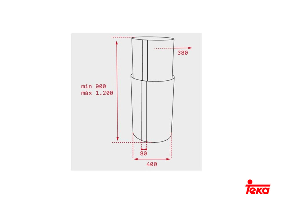 Εικόνα της Απορροφητήρας Teka CC 485 Ecopower Νησίδας Ø40cm Inox F.812