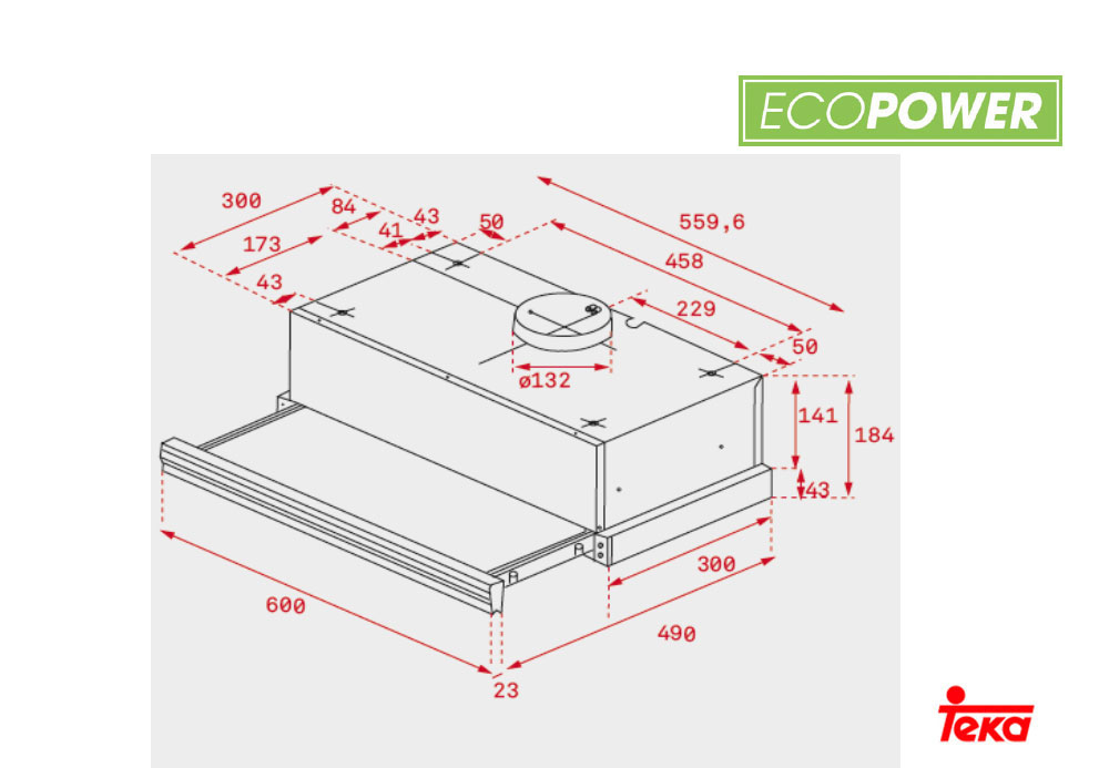 Εικόνα της Απορροφητήρας Teka CNL 6415 Plus Ecopower Συρόμενος 60cm Λευκό Κρύσταλλο F.869.WH