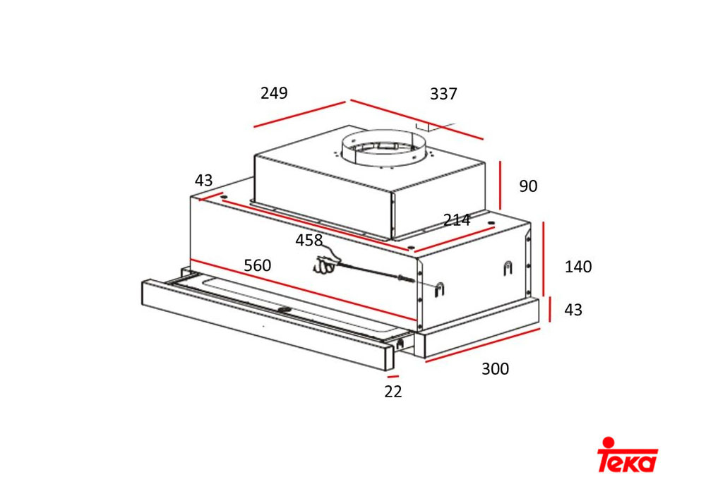 Εικόνα της Απορροφητήρας Teka CNL 6610 Συρόμενος 60cm Inox F.871.SS