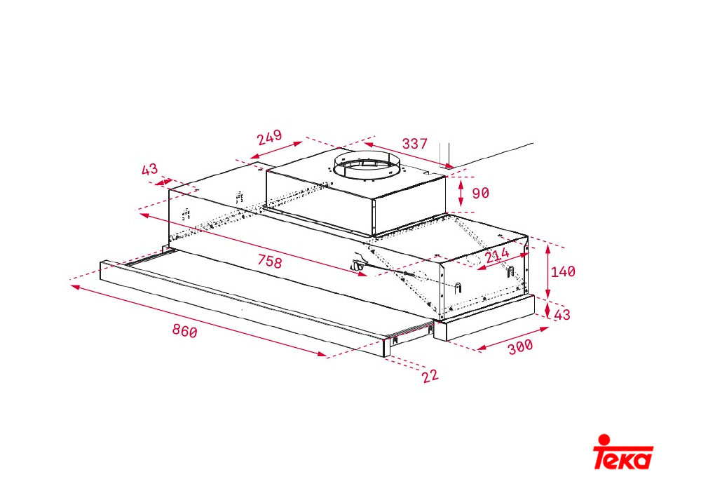 Εικόνα της Απορροφητήρας Teka CNL 9610 Συρόμενος 90cm F.873.SS