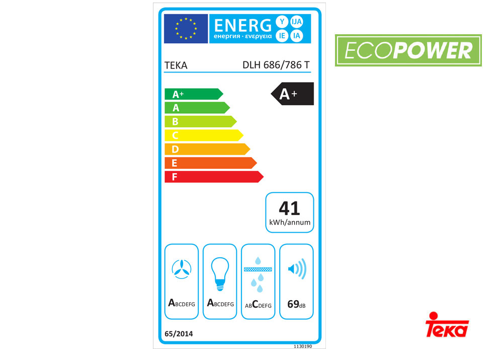 Εικόνα της Απορροφητήρας Teka DLH 786 T Ecopower Καμινάδα 70cm F.836