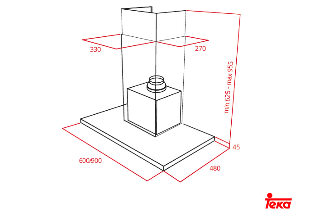 Εικόνα της Απορροφητήρας Teka DSJ 680 Καμινάδα 60cm Inox F.842