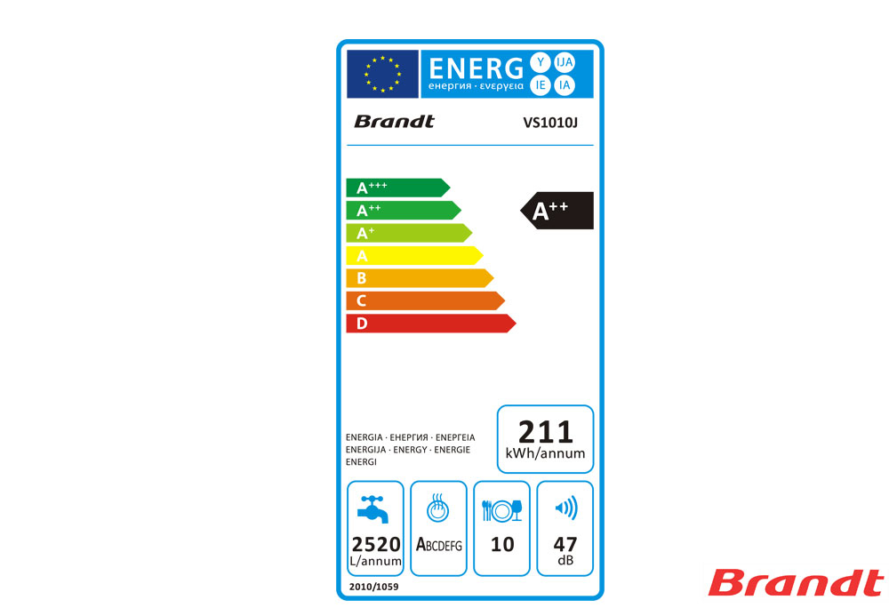 Εικόνα της Εντοιχιζόμενο Πλυντήριο Πιάτων Brandt VS 1010J  45cm