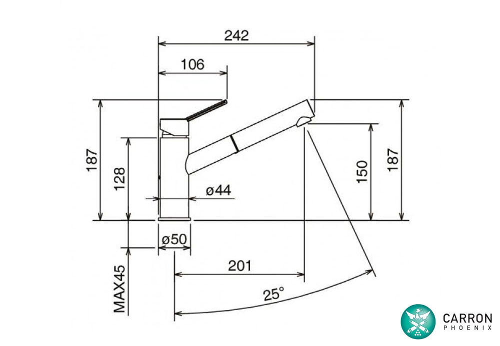 Εικόνα της Μπαταρία Κουζίνας LaTorre Newpro 42181 Ντους Χρωμέ