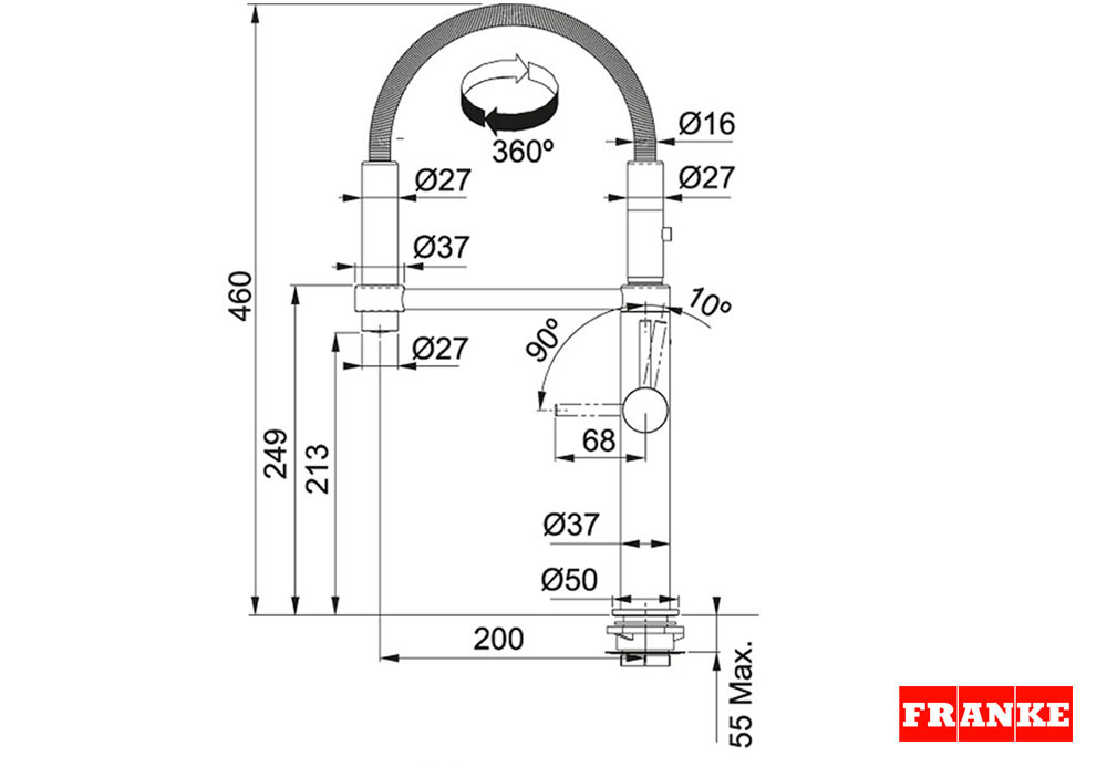 Εικόνα της Μπαταρία Κουζίνας Franke Pescara Semi Pro 360 Black Matt 3155001001