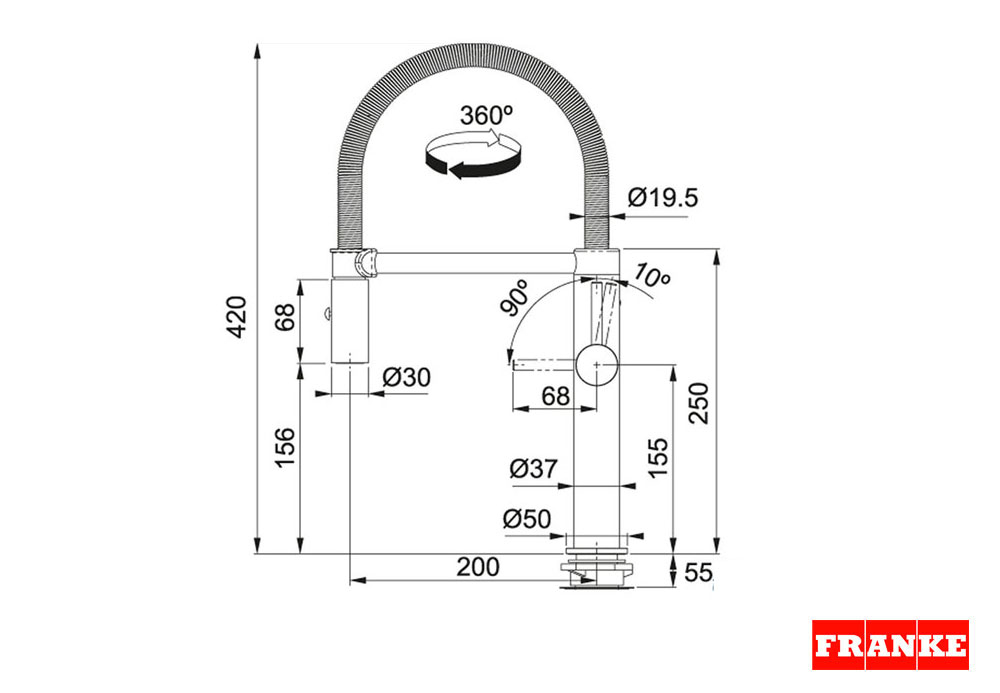 Εικόνα της Μπαταρία Κουζίνας Franke Pescara Semi-Pro L Inox 3153101010