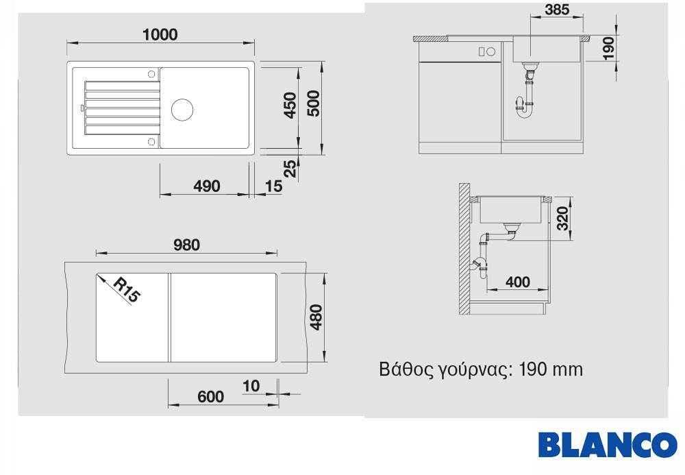 Εικόνα της Νεροχύτης Blanco Zia XL 6 S Silgranit 100x50cm White 517571