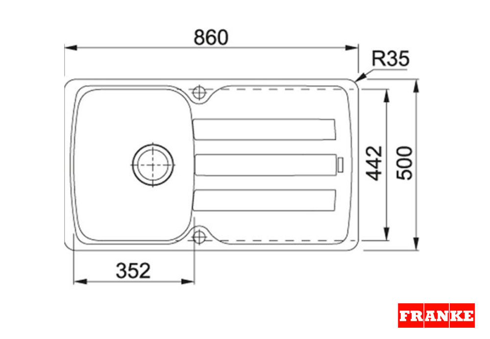 Εικόνα της Νεροχύτης Franke Antea AZG 611-86 (86x50) Coffee 3140030131