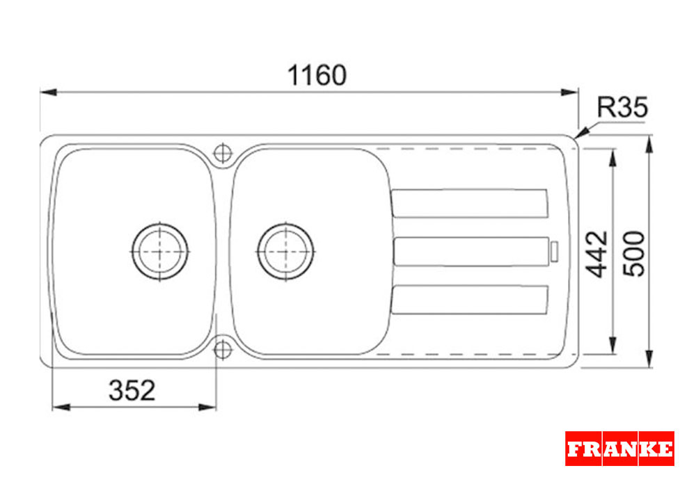 Εικόνα της Νεροχύτης Franke Antea AZG 621 (116x50) Onyx 3140032191