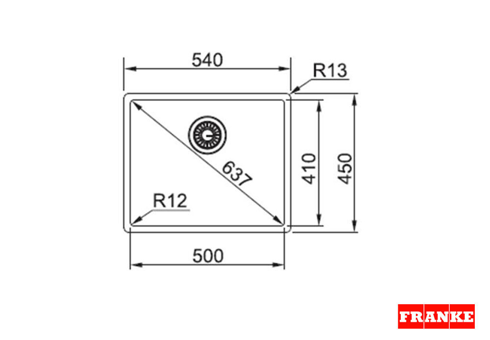 Εικόνα της Νεροχύτης Franke Box BXX 210-50 (54x45) Inox 1000000020