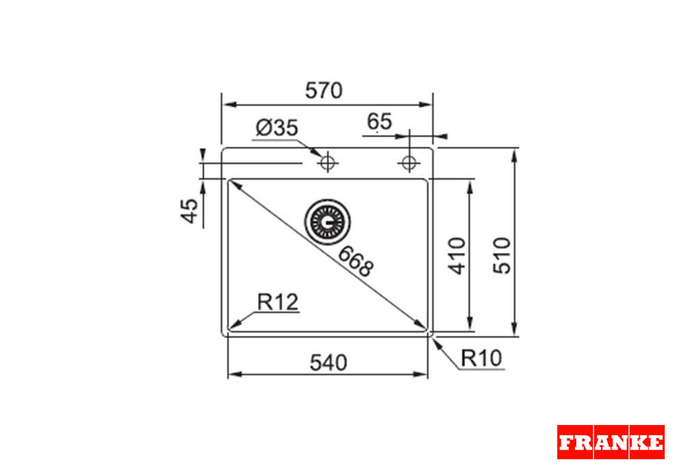 Εικόνα της Νεροχύτης Franke Box BXX 210-54 TL (57x51) Inox 3040100202