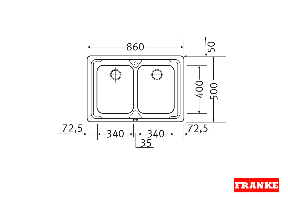 Εικόνα της Νεροχύτης Franke Logica LOX 620 Λείος Inox 3011444401