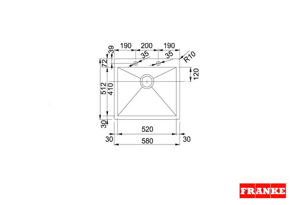 Εικόνα της Νεροχύτης Franke Planar PPX 210-58 TL Λείος Inox 3011530469