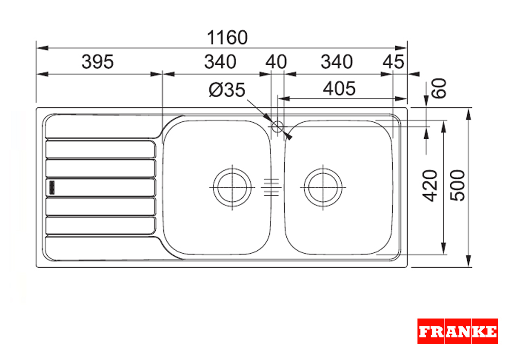 Εικόνα της Νεροχύτης Franke Spark SKX 621 Λείος Inox 3011744111