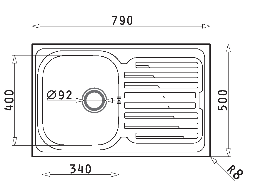 Εικόνα της Νεροχύτης Pyramis Amaltia (79x50) 1B 1D Λείος 107117801
