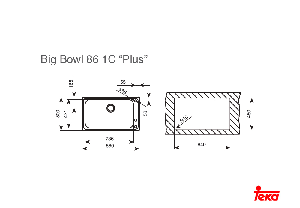 Εικόνα της Νεροχύτης Teka Big Bowl 86 1C Plus