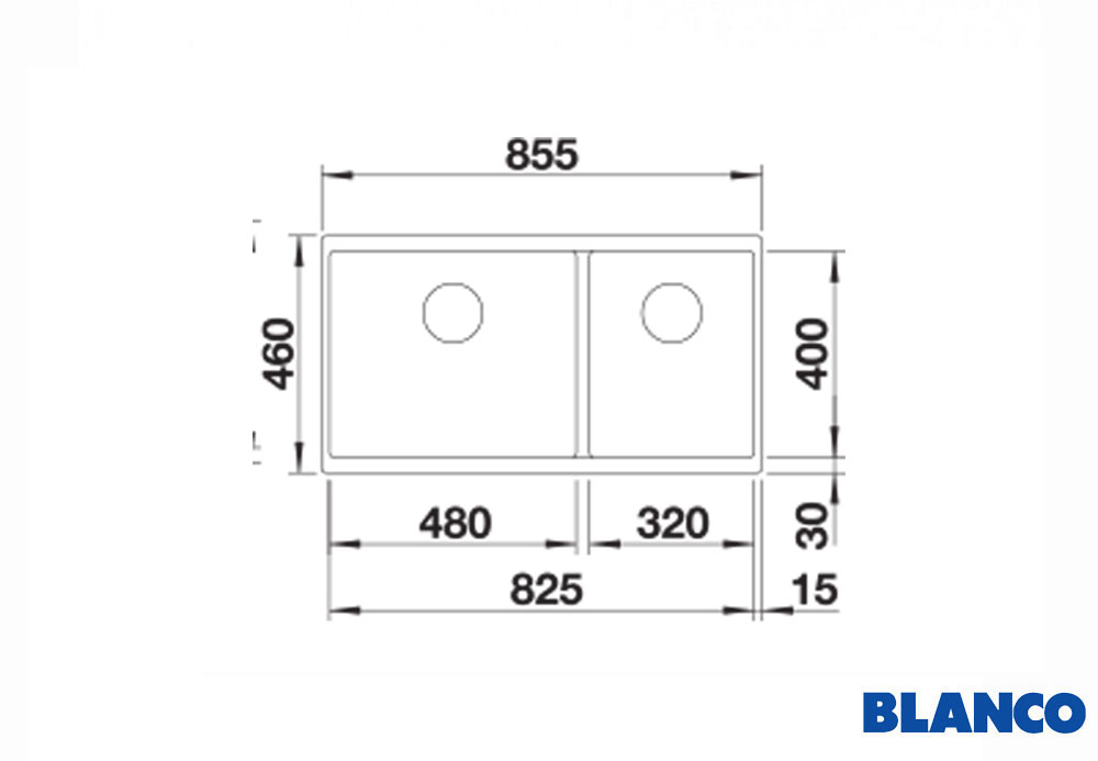 Εικόνα της Νεροχύτης Υποκαθήμενος Blanco Subline 480/320-U Silgranit 85,5x46cm Coffee