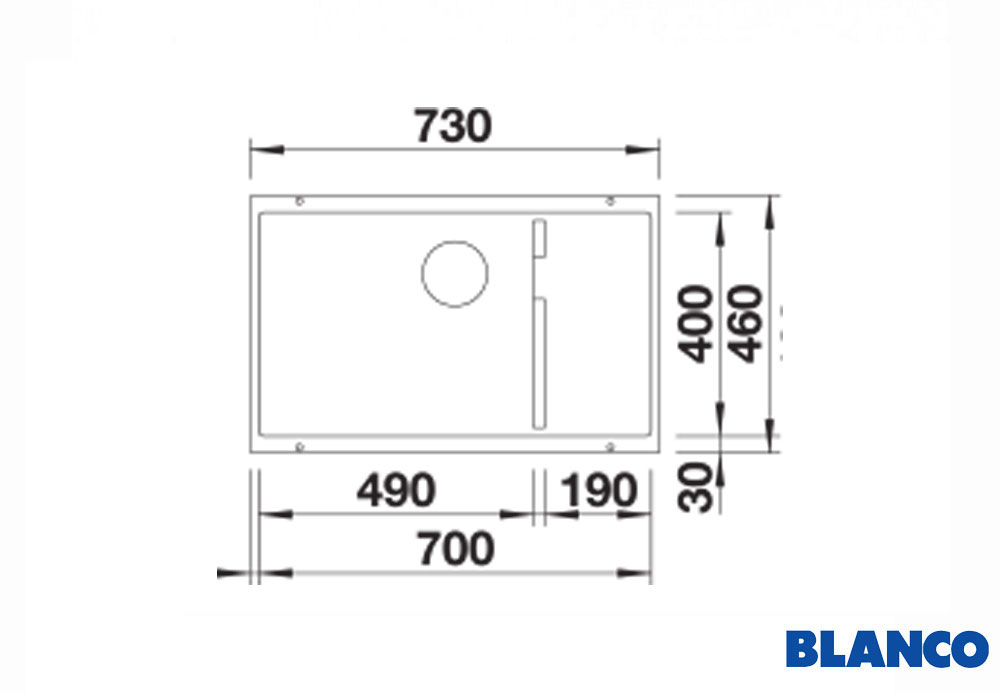 Εικόνα της Νεροχύτης Υποκαθήμενος Blanco Subline 700-U Level Silgranit 73x46cm Tartufo