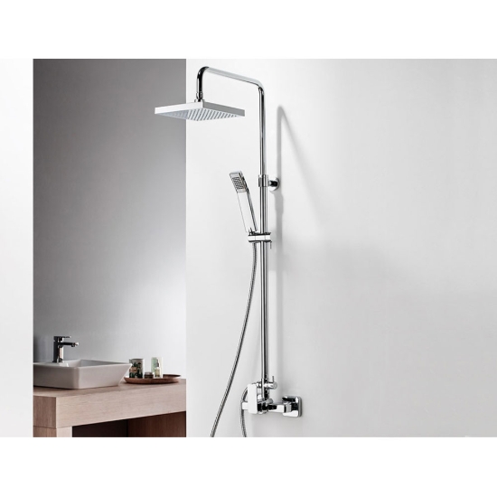 Εικόνα της Στήλη Ντούς 2 Εξόδων Eurorama Quadra 144065 Με Κολώνα Ρυθμιζόμενου Ύψος