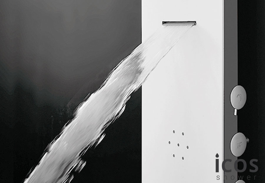 Εικόνα της Στήλη Ντούς-Υδρομασάζ  Icos Shower Astrea Θερμομικτική White Matt 4 Εξόδων