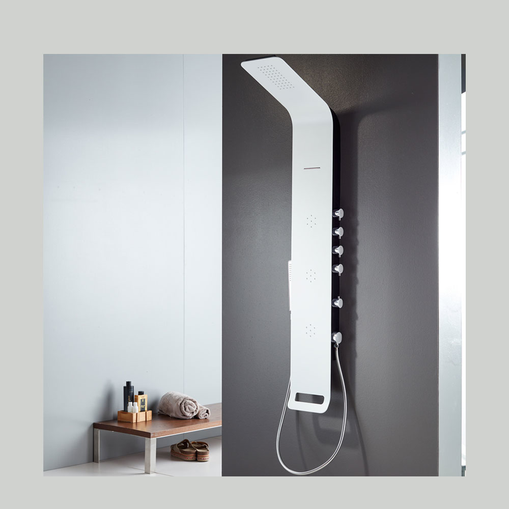 Εικόνα της Στήλη Ντούς-Υδρομασάζ  Icos Shower Astrea Θερμομικτική White Matt 4 Εξόδων