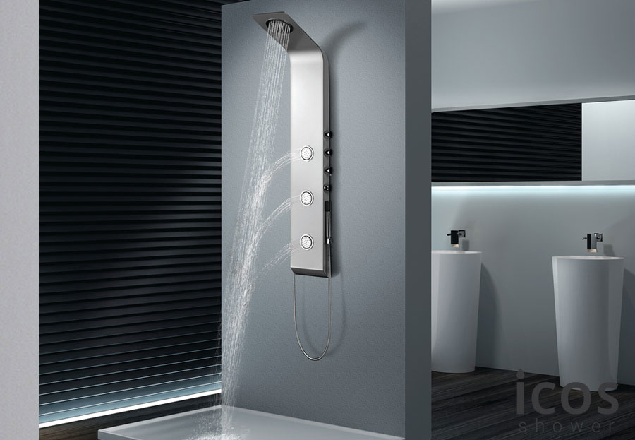 Εικόνα της Στήλη Ντούς-Υδρομασάζ  Icos Shower Lete Θερμομικτική 4 Εξόδων
