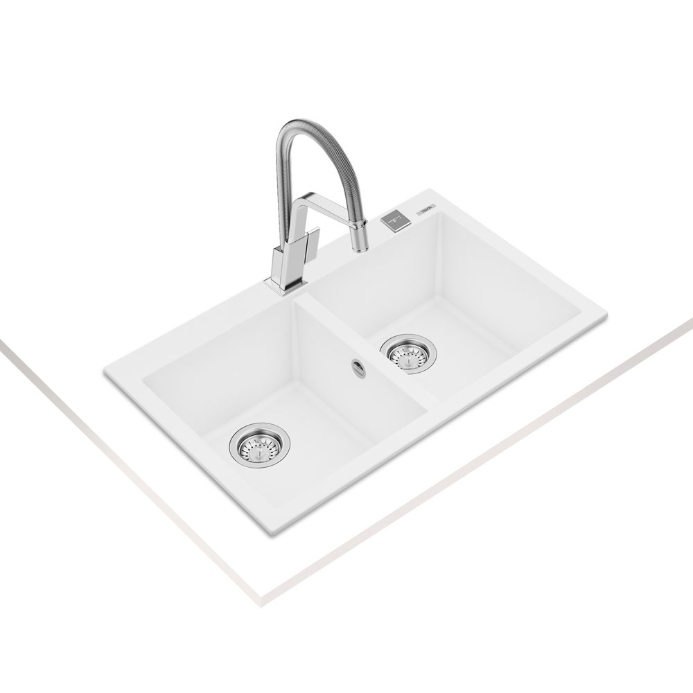 Εικόνα της Νεροχύτης Teka Forsquare 2C 790 TG (79x50) Artic White N.430.AW
