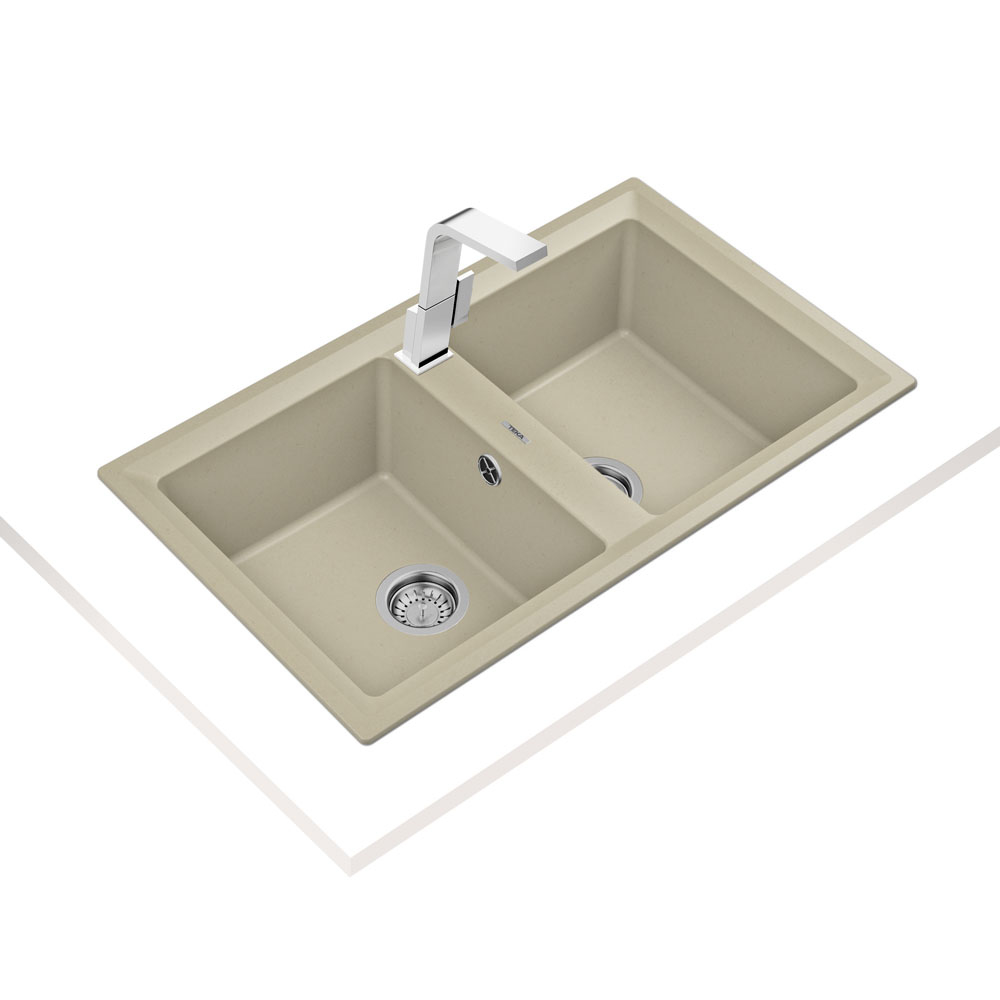 Εικόνα της Νεροχύτης Teka Stone 90 C-TG 2C (86x51) Topas Beige N.440.TB