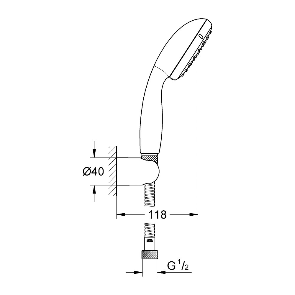 Εικόνα της Σετ Σπιράλ & Τηλέφωνο 2 Ροών Grohe Tempesta 2780310E