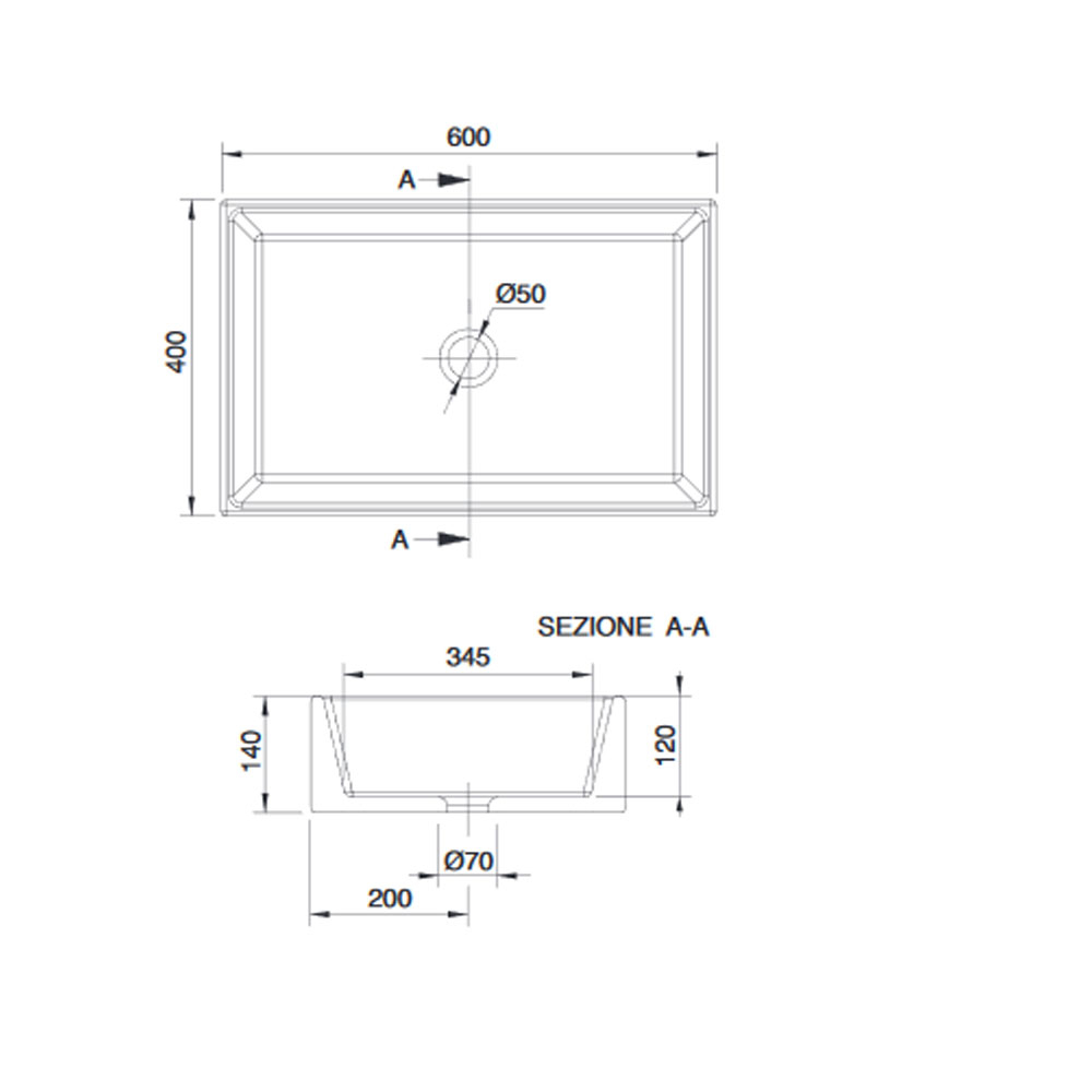 Εικόνα της Νιπτήρας Μπάνιου Scarabeo Teorema 60 5101-301 60x40cm Λευκό Ματ