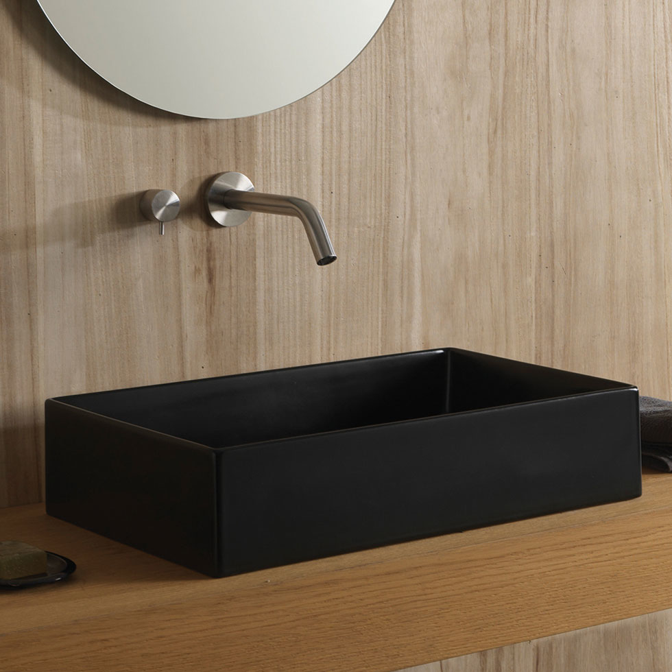 Εικόνα της Νιπτήρας Μπάνιου Scarabeo Teorema 60 5101-401 60x40cm Μαύρο Ματ