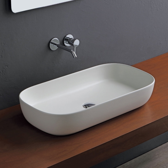 Εικόνα της Νιπτήρας Μπάνιου Scarabeo Glam 1803-301 76x39cm Λευκό Ματ