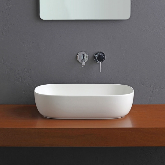 Εικόνα της Νιπτήρας Μπάνιου Scarabeo Glam 1804-301 56x39cm Λευκό Ματ