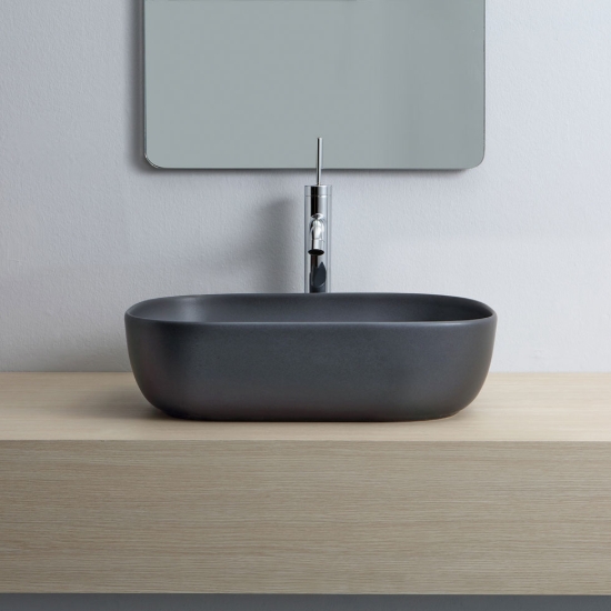 Εικόνα της Νιπτήρας Μπάνιου Scarabeo Glam 1804-401 56x39cm Μαύρο Ματ