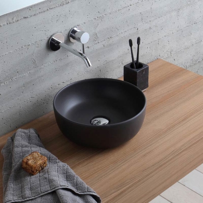 Εικόνα της Νιπτήρας Μπάνιου Scarabeo Glam 1808-401 Ø33cm Μαύρο Ματ