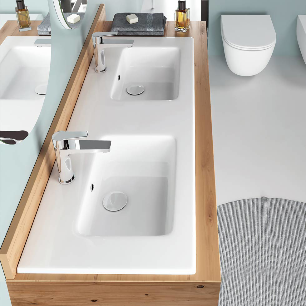 Εικόνα της Νιπτήρας Μπάνιου Bianco Ceramica Flat 36120 121.6x46cm
