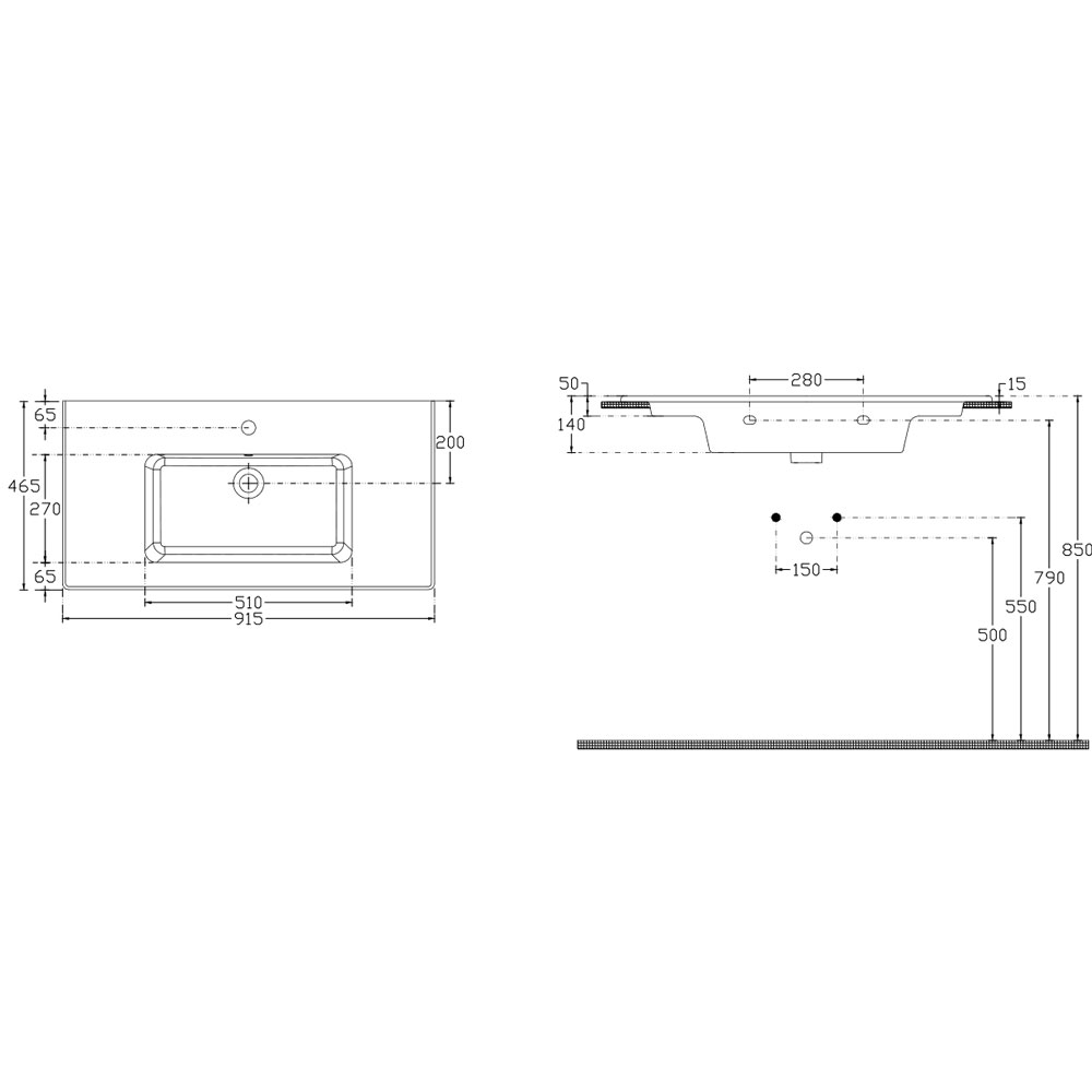 Εικόνα της Νιπτήρας Μπάνιου Bianco Ceramica Flat 36090 91.5x46.5cm