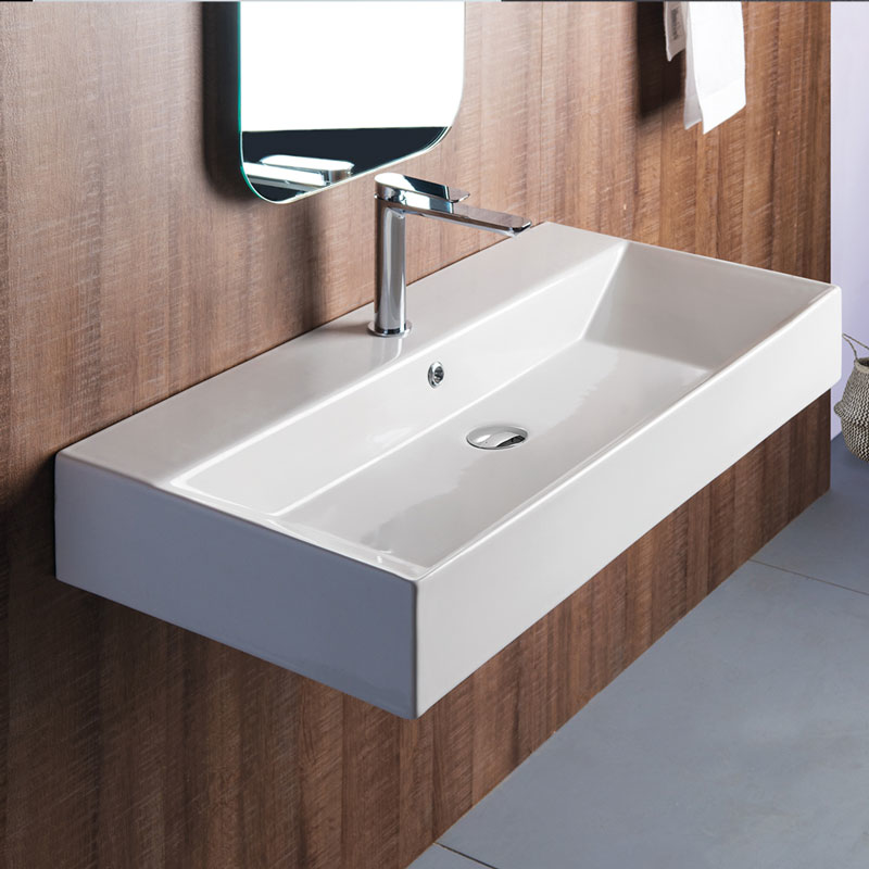 Εικόνα της Νιπτήρας Μπάνιου Bianco Ceramica Tetra N 32090 90x42cm