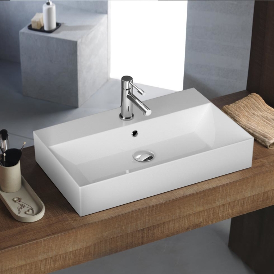 Εικόνα της Νιπτήρας Μπάνιου Bianco Ceramica Tetra N 32070 70x42cm