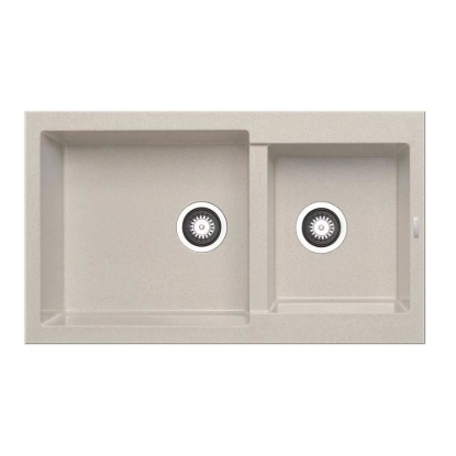 Εικόνα της Νεροχύτης Pyramis Pyragranite Alazia (86x50) 1 3/4B Beige 079811911