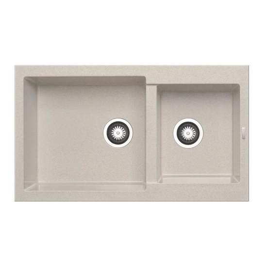 Εικόνα της Νεροχύτης Pyramis Pyragranite Alazia (86x50) 1 3/4B Beige 079811911