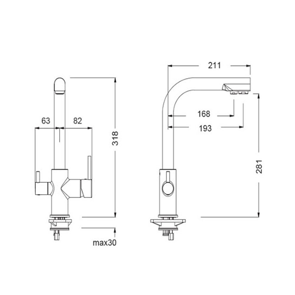 Εικόνα της Μπαταρία Κουζίνας Eurorama Filter Tap 13534-100 Χρωμέ